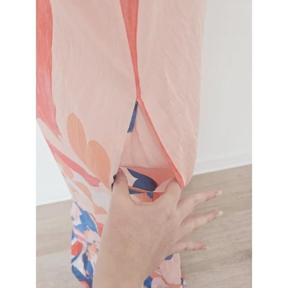 Maeve Anthropologie NWT Flounced Halter Chiffon Blue Pink Maxi Dress S Small - Picture 10 of 13